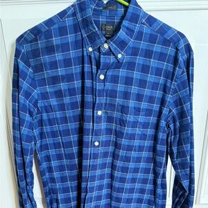 J. Crew Navy Checkered Button Down Shirt
